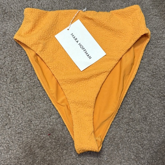 Mara Hoffman Imina Marigold High Waisted Bikini Bottom - Picture 3 of 5